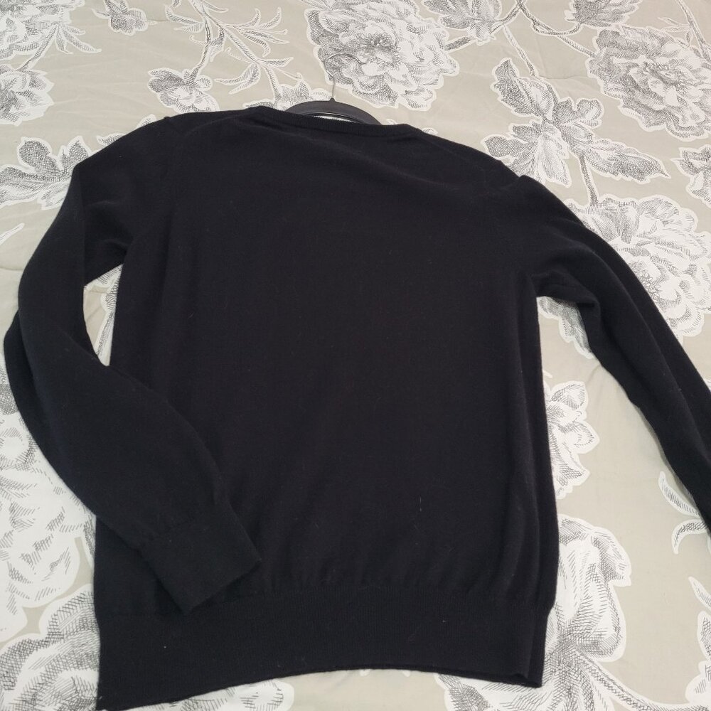 Black 100% Cotton Crew Neck Pull Over Sweater Size Medium EUC